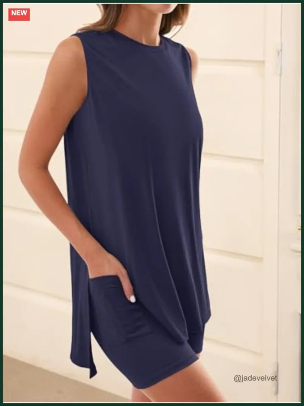 Two Piece Biker Short Set Matching Womens Lounge Travel Outfit